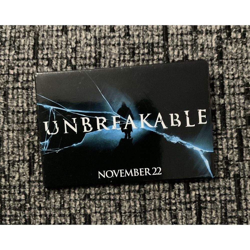 Unbreakable 2000 Theater Movie Promo Button Pin Back Touchstone Pictures Pinback